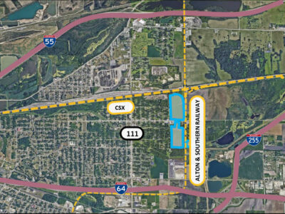 Satellite map outlining location of Forest Blvd Site