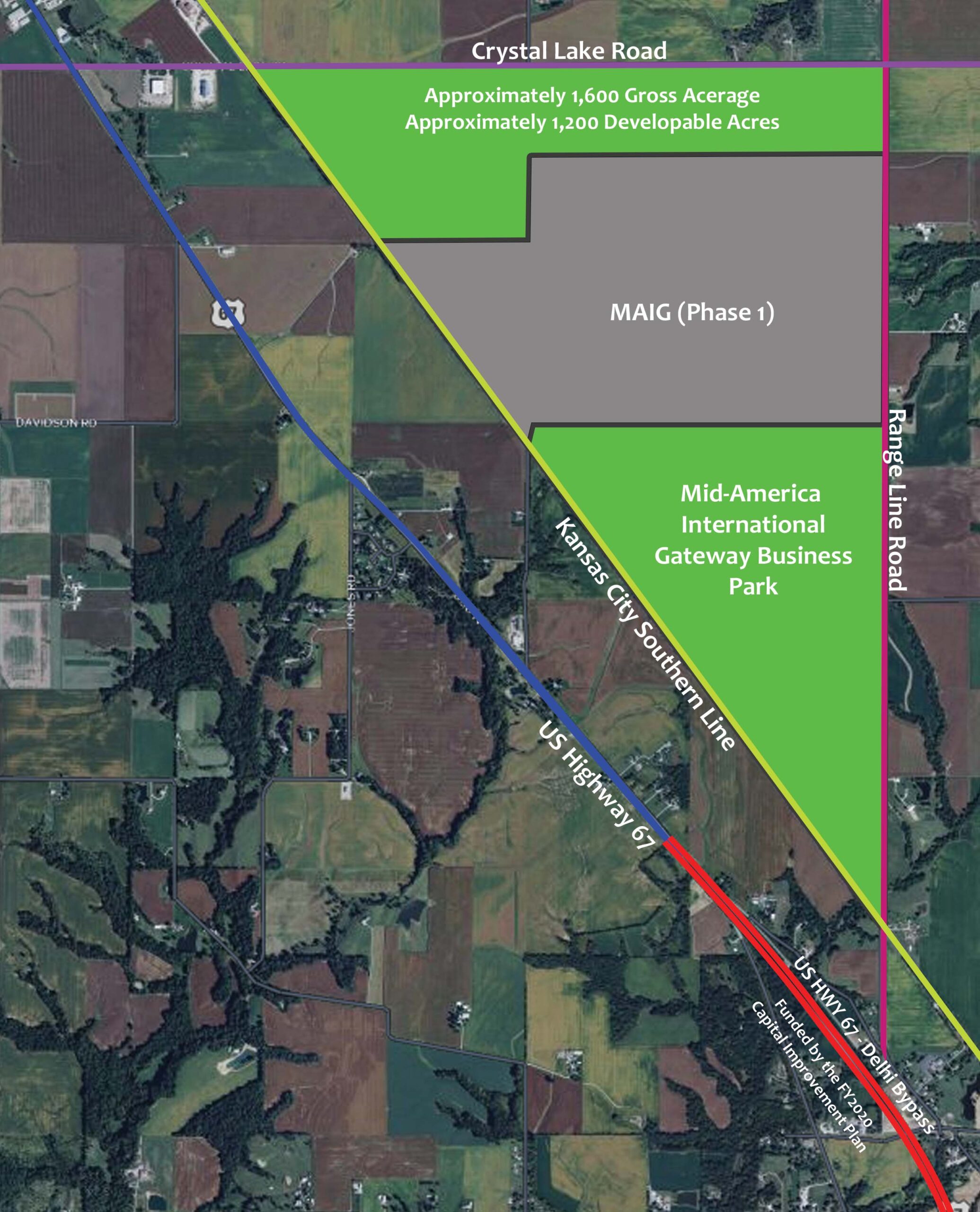 Mid America International Gateway site - Aerial view